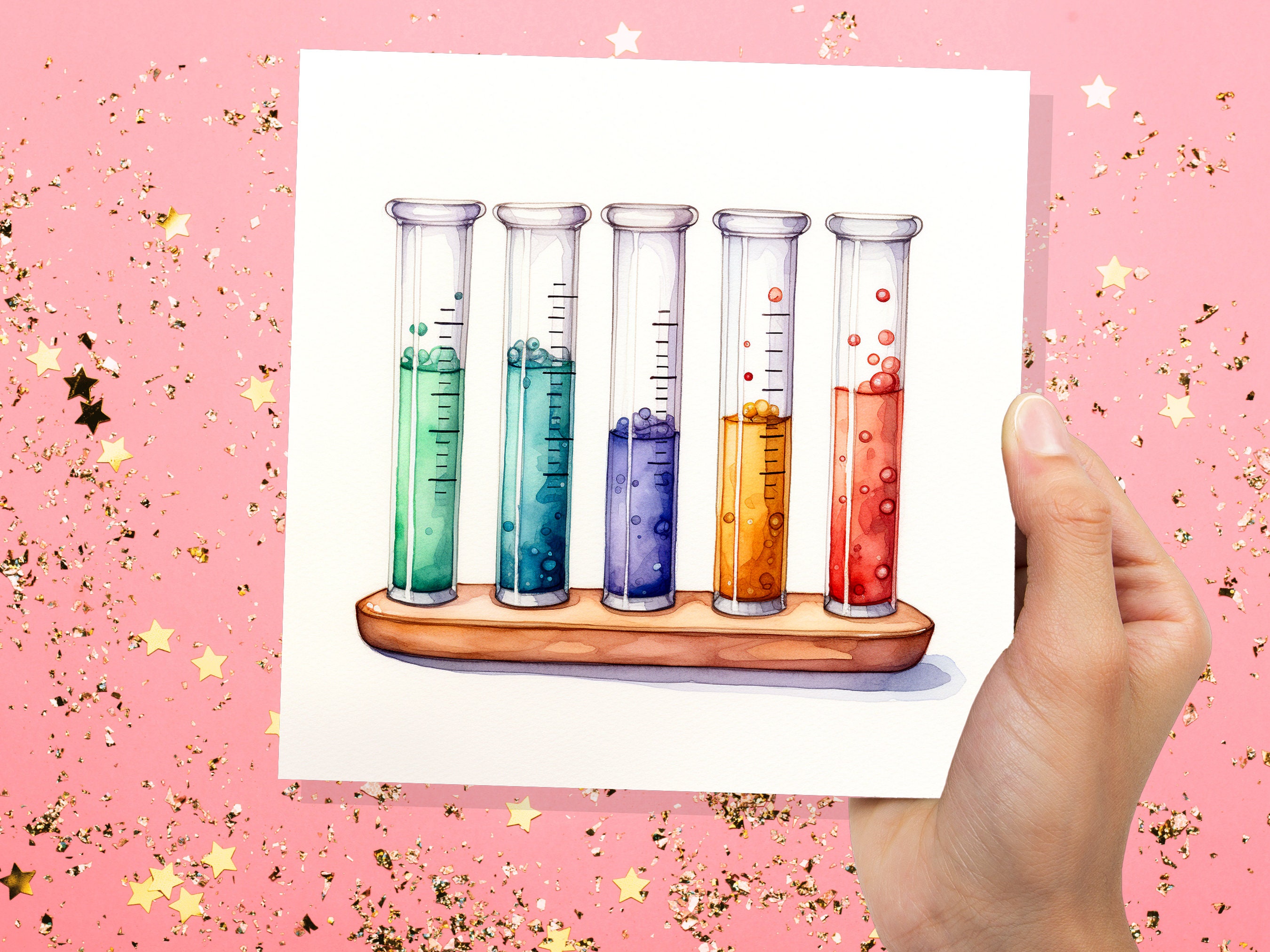 Test Tubes Chemistry Greeting Card for Chemists Lab Technicians Science Lovers Students Fun Cute Scientific Experiment Graduation Thank You - View 9