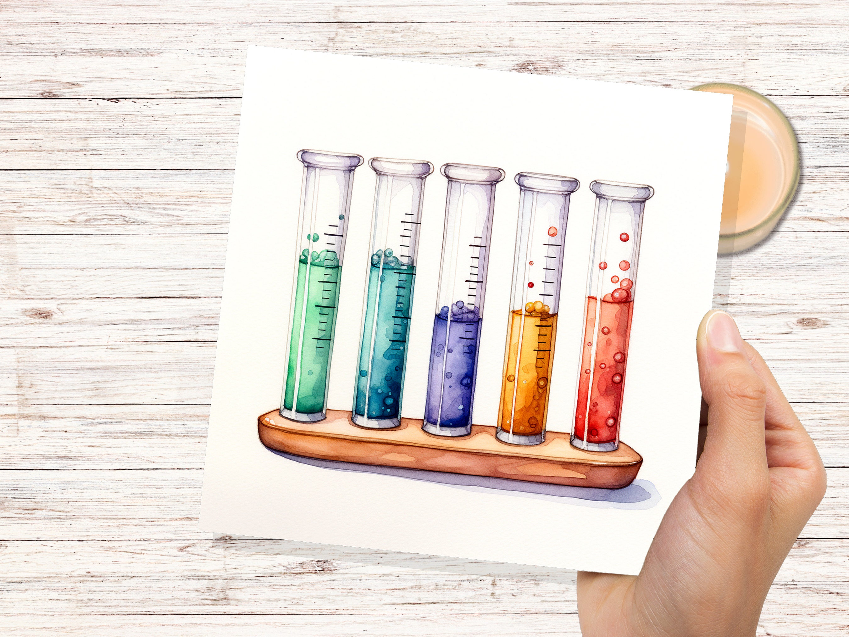 Test Tubes Chemistry Greeting Card for Chemists Lab Technicians Science Lovers Students Fun Cute Scientific Experiment Graduation Thank You - View 7