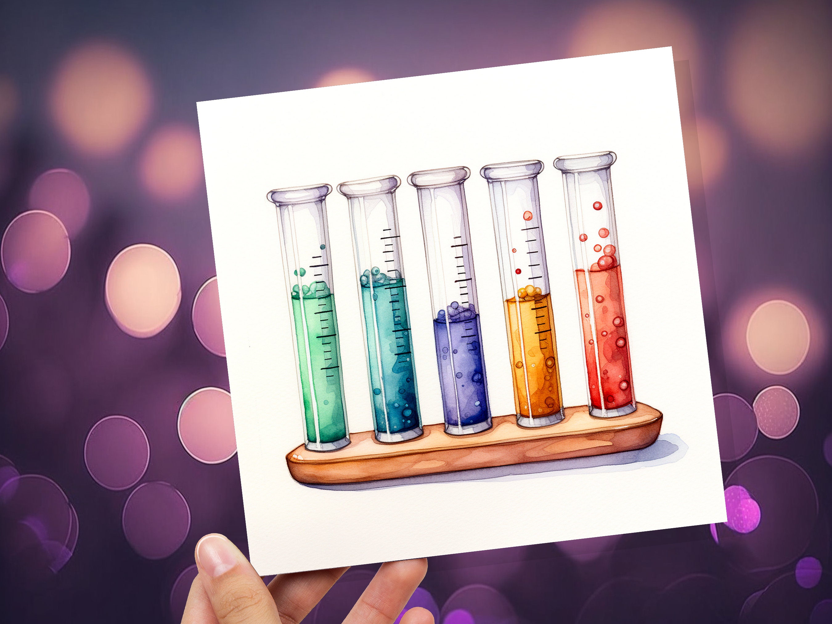 Test Tubes Chemistry Greeting Card for Chemists Lab Technicians Science Lovers Students Fun Cute Scientific Experiment Graduation Thank You - View 5