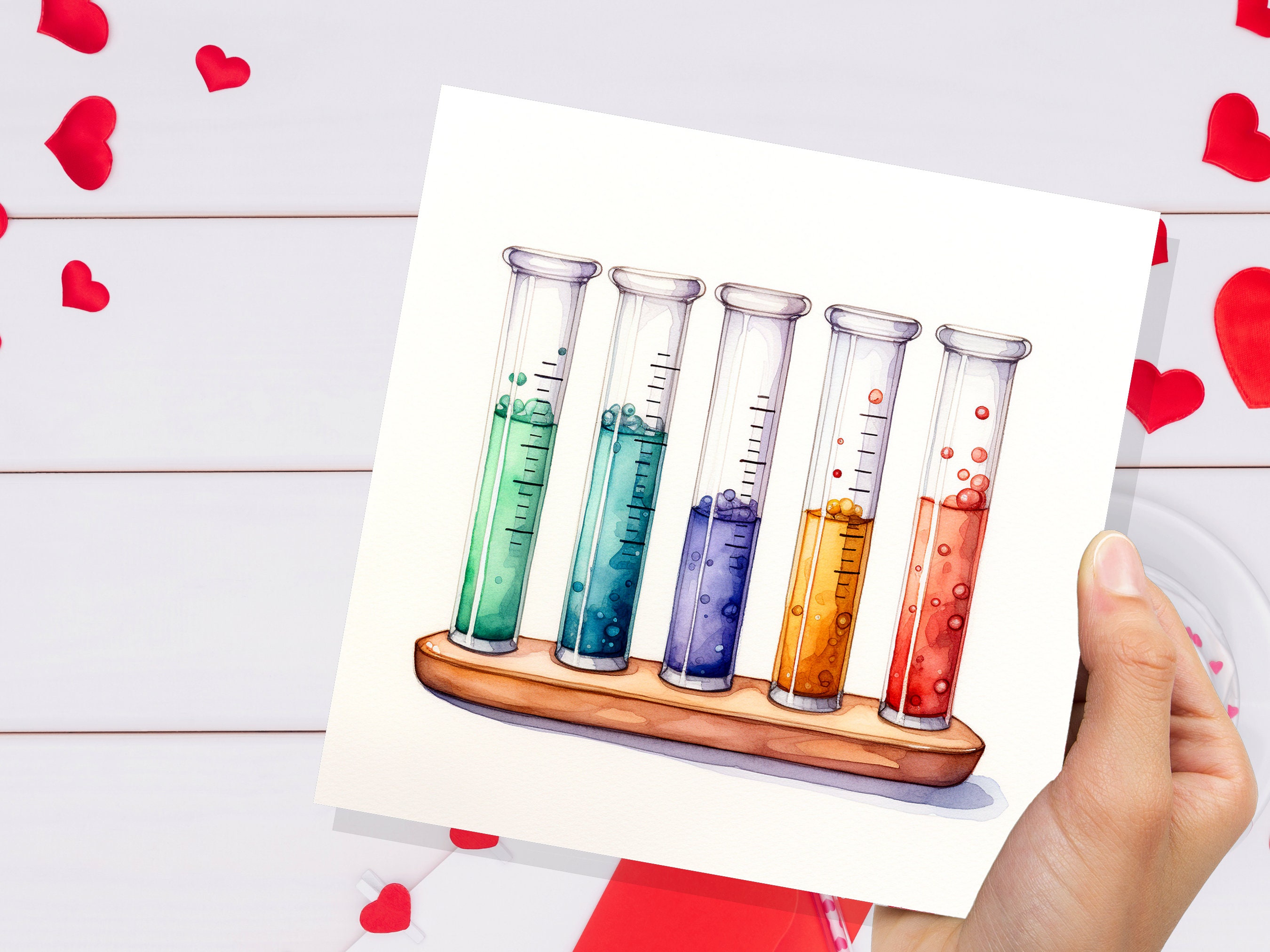 Test Tubes Chemistry Greeting Card for Chemists Lab Technicians Science Lovers Students Fun Cute Scientific Experiment Graduation Thank You - View 8