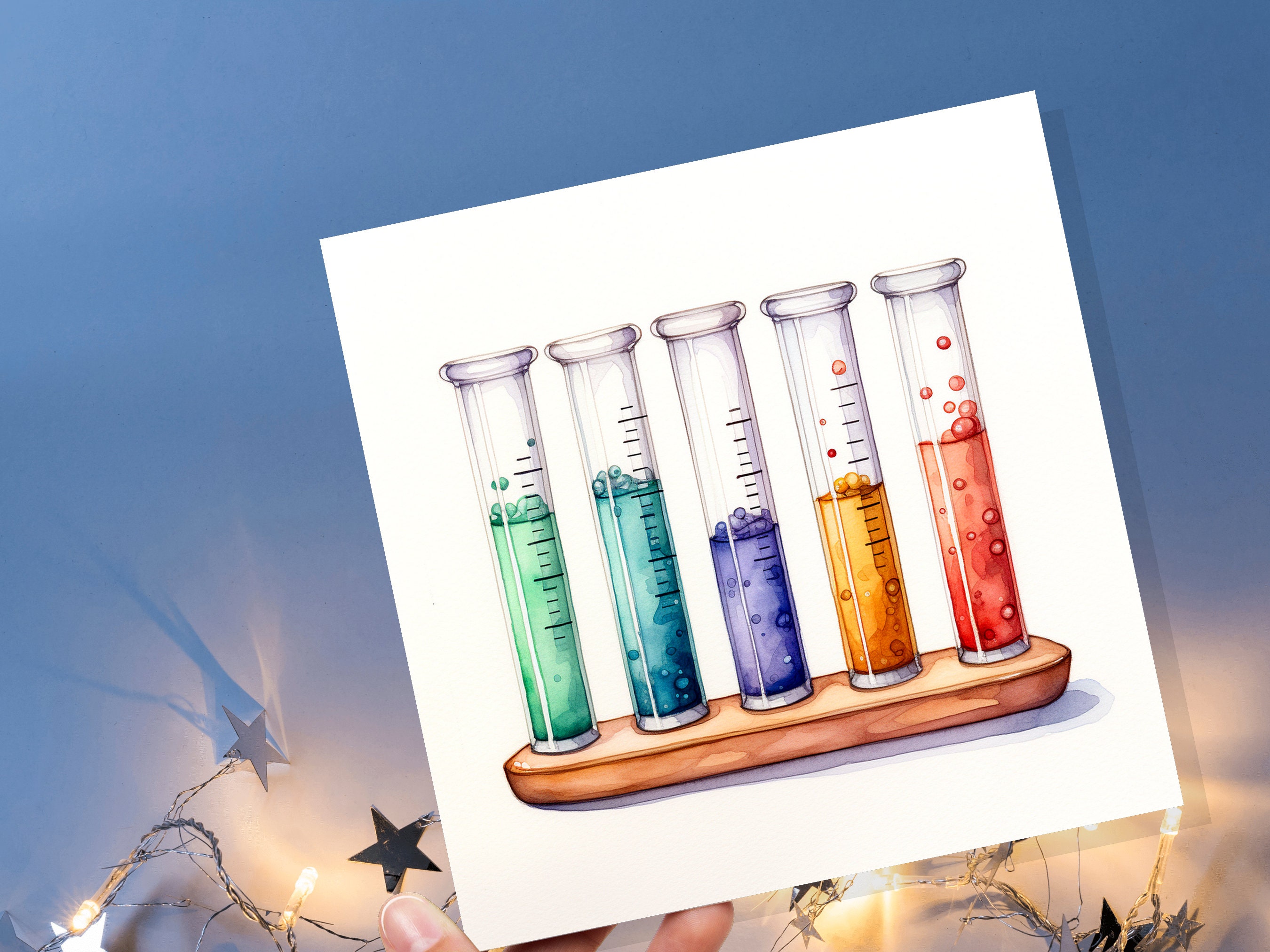 Test Tubes Chemistry Greeting Card for Chemists Lab Technicians Science Lovers Students Fun Cute Scientific Experiment Graduation Thank You - View 6