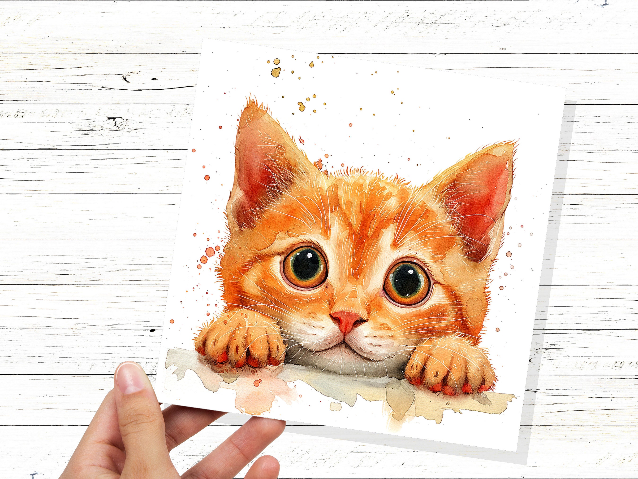 Cute Ginger Kitten Card for Cat Lovers Pet Owners Playful Curiosity Birthday Greeting Cards to Say Thank You for Pet Sitting Vet Care Thanks - View 4