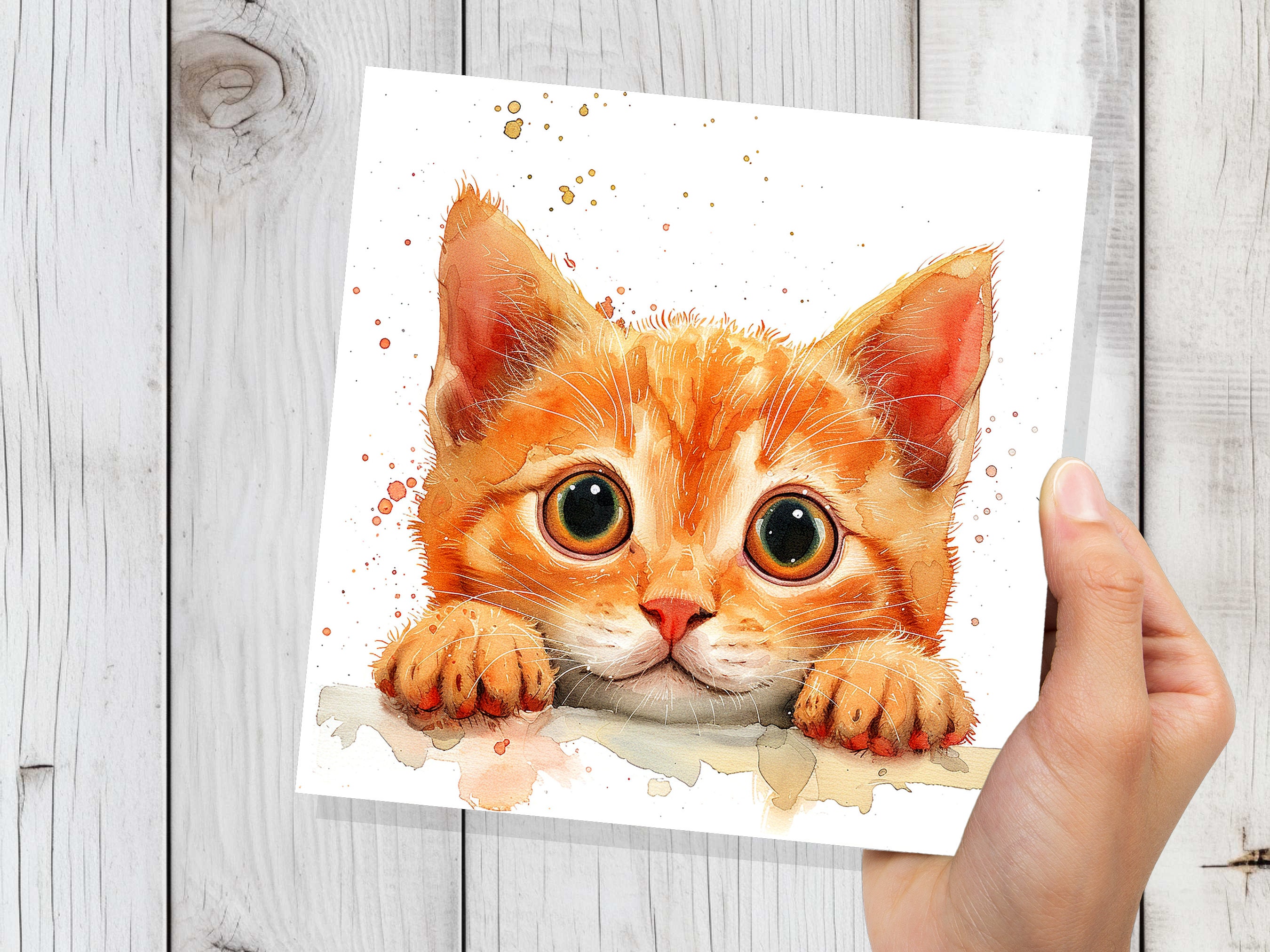 Cute Ginger Kitten Card for Cat Lovers Pet Owners Playful Curiosity Birthday Greeting Cards to Say Thank You for Pet Sitting Vet Care Thanks - View 9