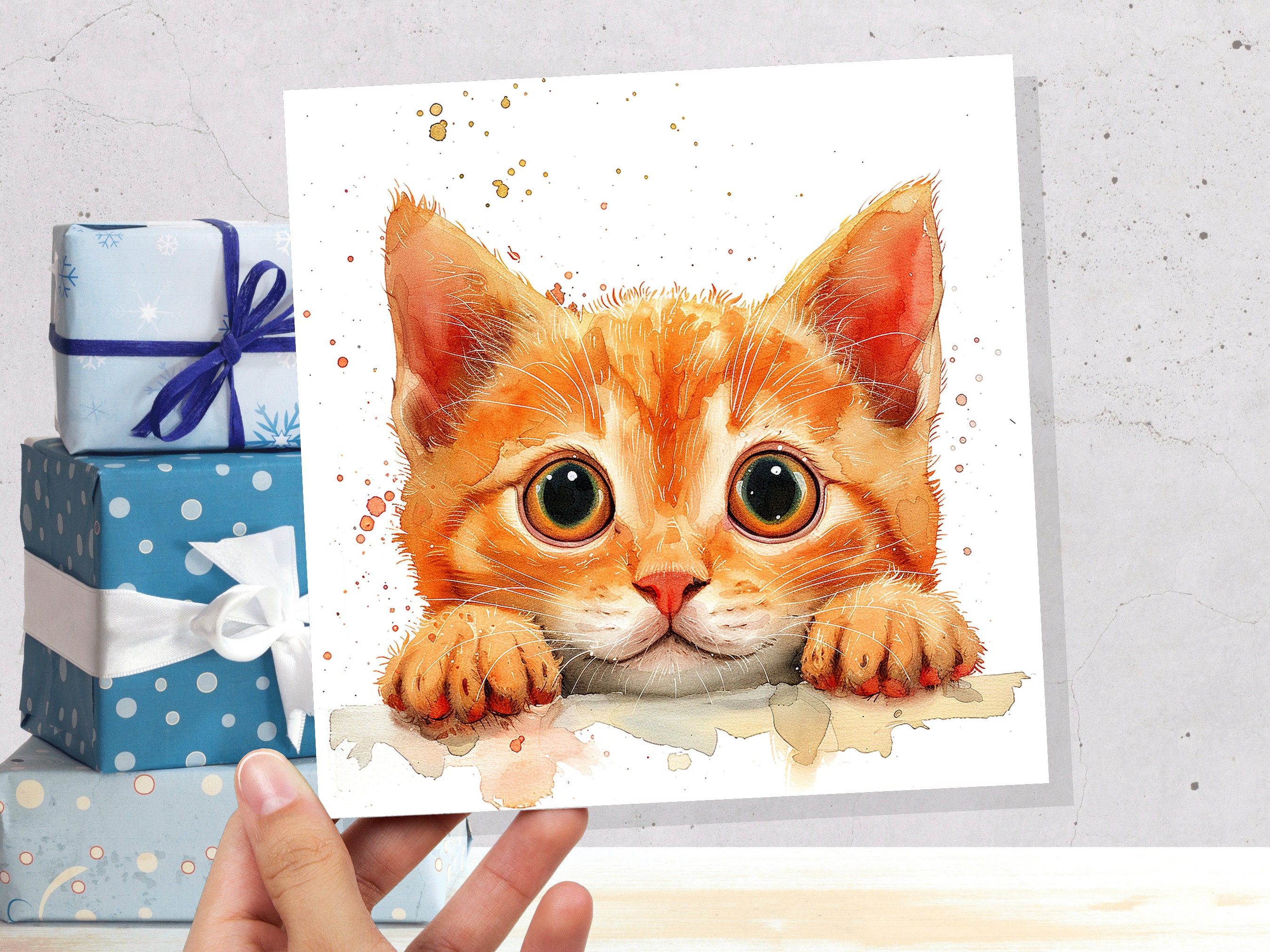 Cute Ginger Kitten Card for Cat Lovers Pet Owners Playful Curiosity Birthday Greeting Cards to Say Thank You for Pet Sitting Vet Care Thanks - View 5