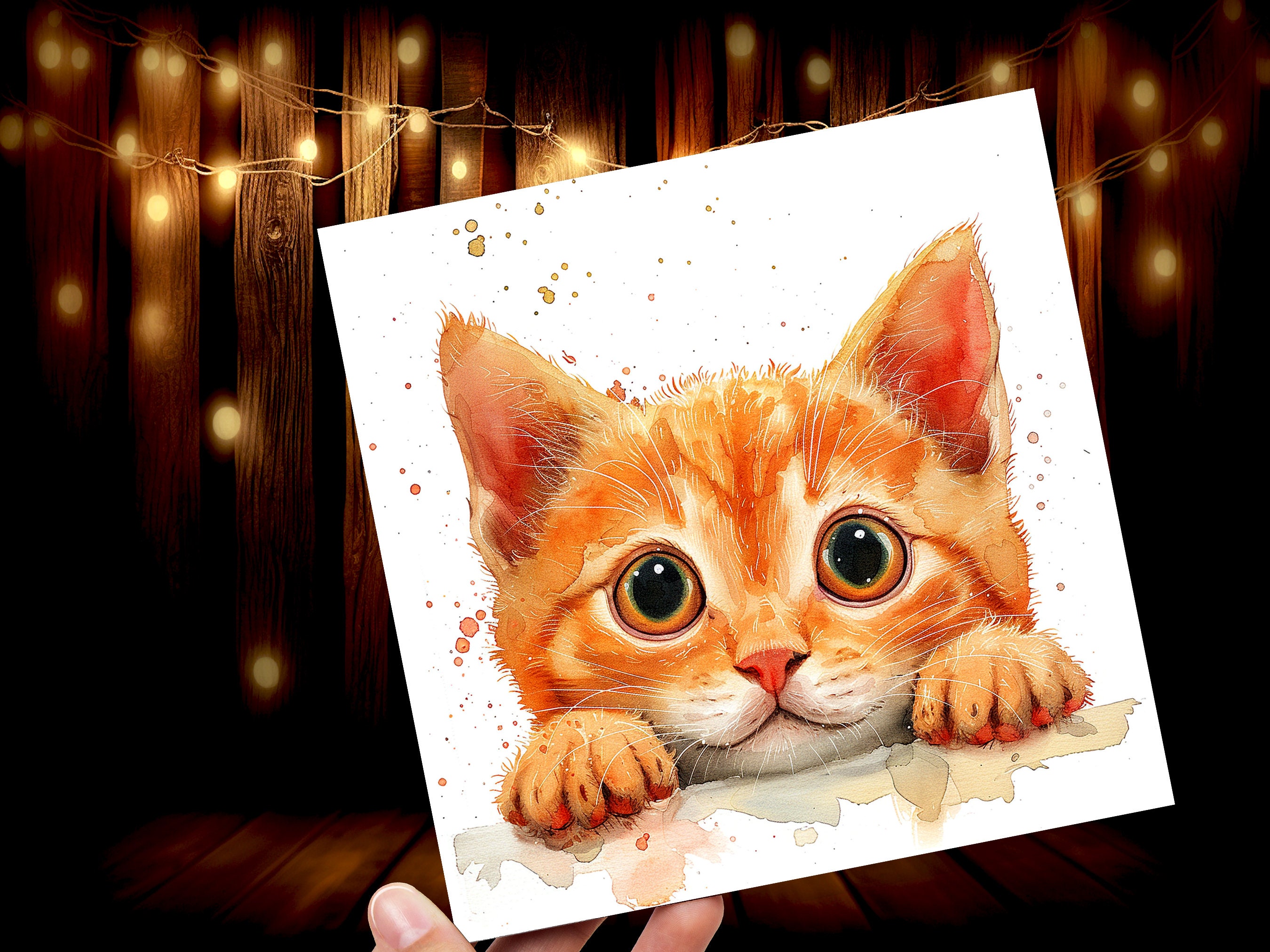 Cute Ginger Kitten Card for Cat Lovers Pet Owners Playful Curiosity Birthday Greeting Cards to Say Thank You for Pet Sitting Vet Care Thanks - View 6