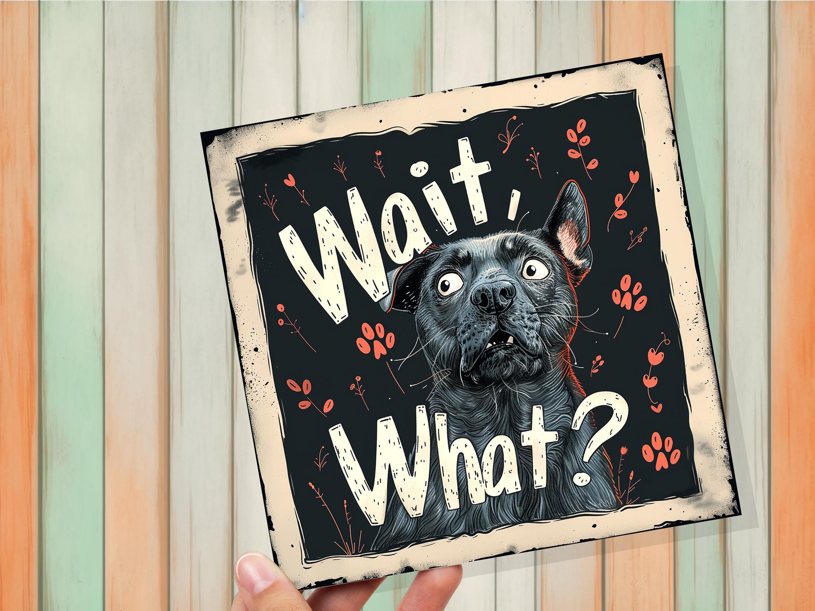 Wait, What? Funny Dog Lovers Greeting Card Unique Confused French Bulldog For Family Friends Humorous Pet Lovers Card Surprise News Birthday - View 7