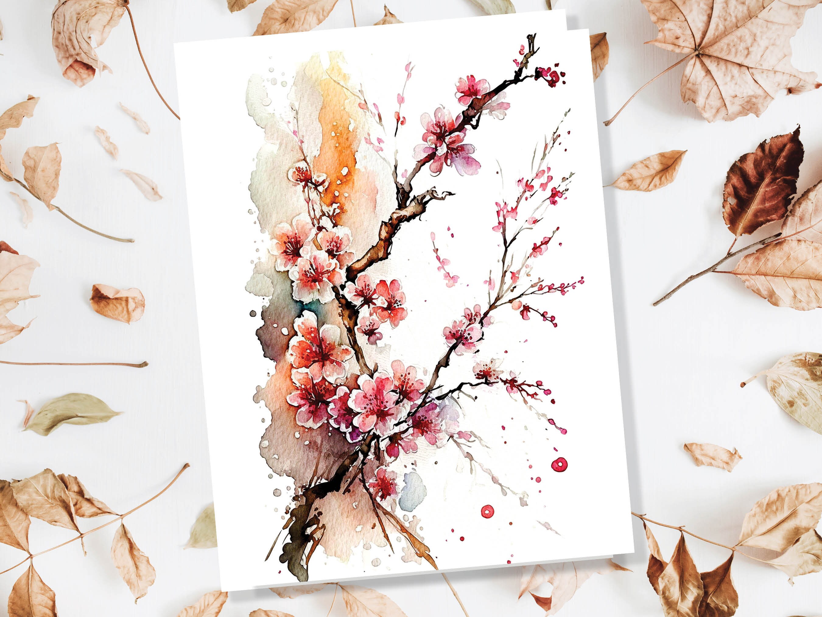 Japanese Cherry Blossom Card Pink Floral Flowers Mothering Sunday Happy Mothers Day Cards from Daughter Mum Birthday Cards BFF Greeting Card - View 7