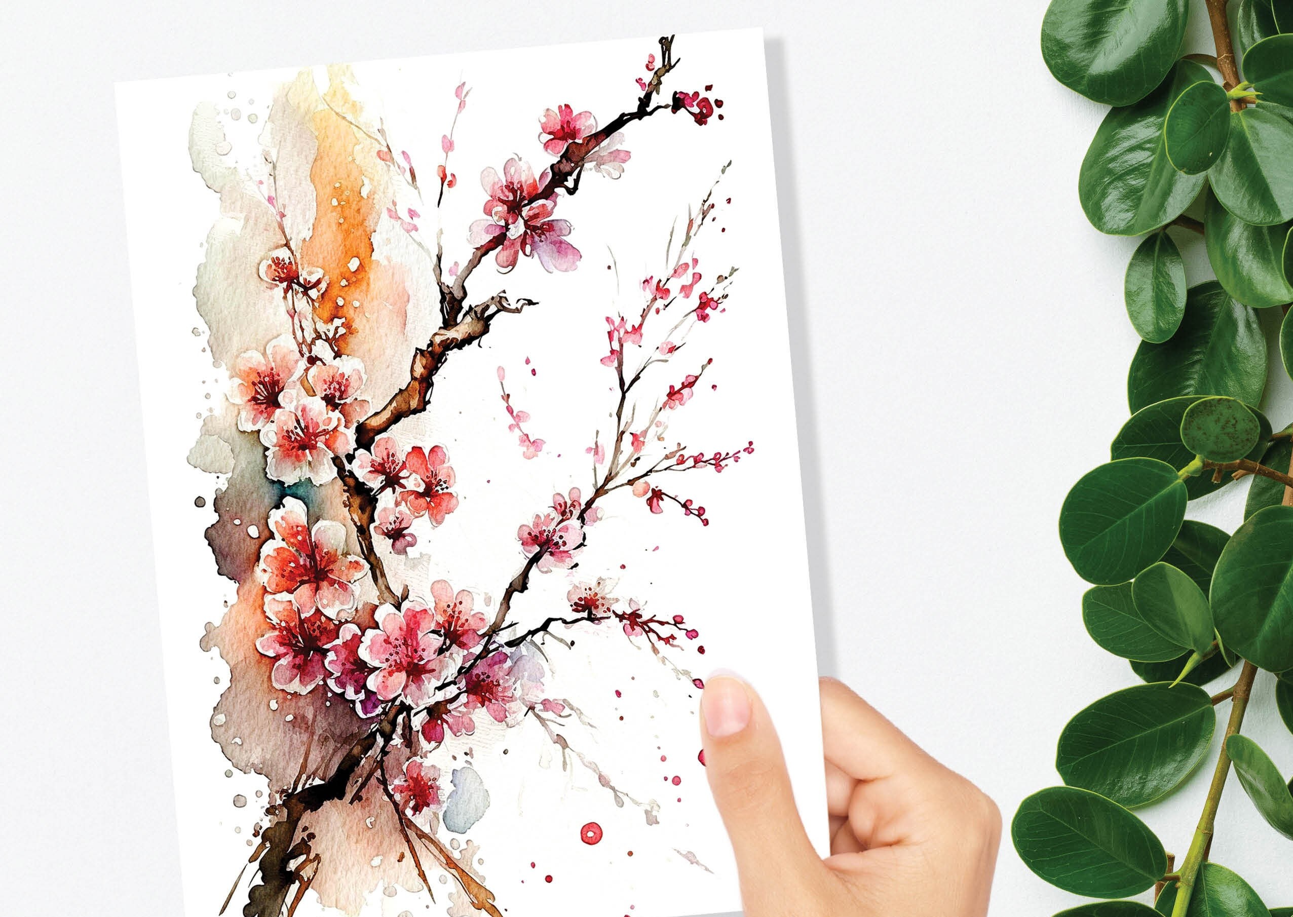 Japanese Cherry Blossom Card Pink Floral Flowers Mothering Sunday Happy Mothers Day Cards from Daughter Mum Birthday Cards BFF Greeting Card - View 10
