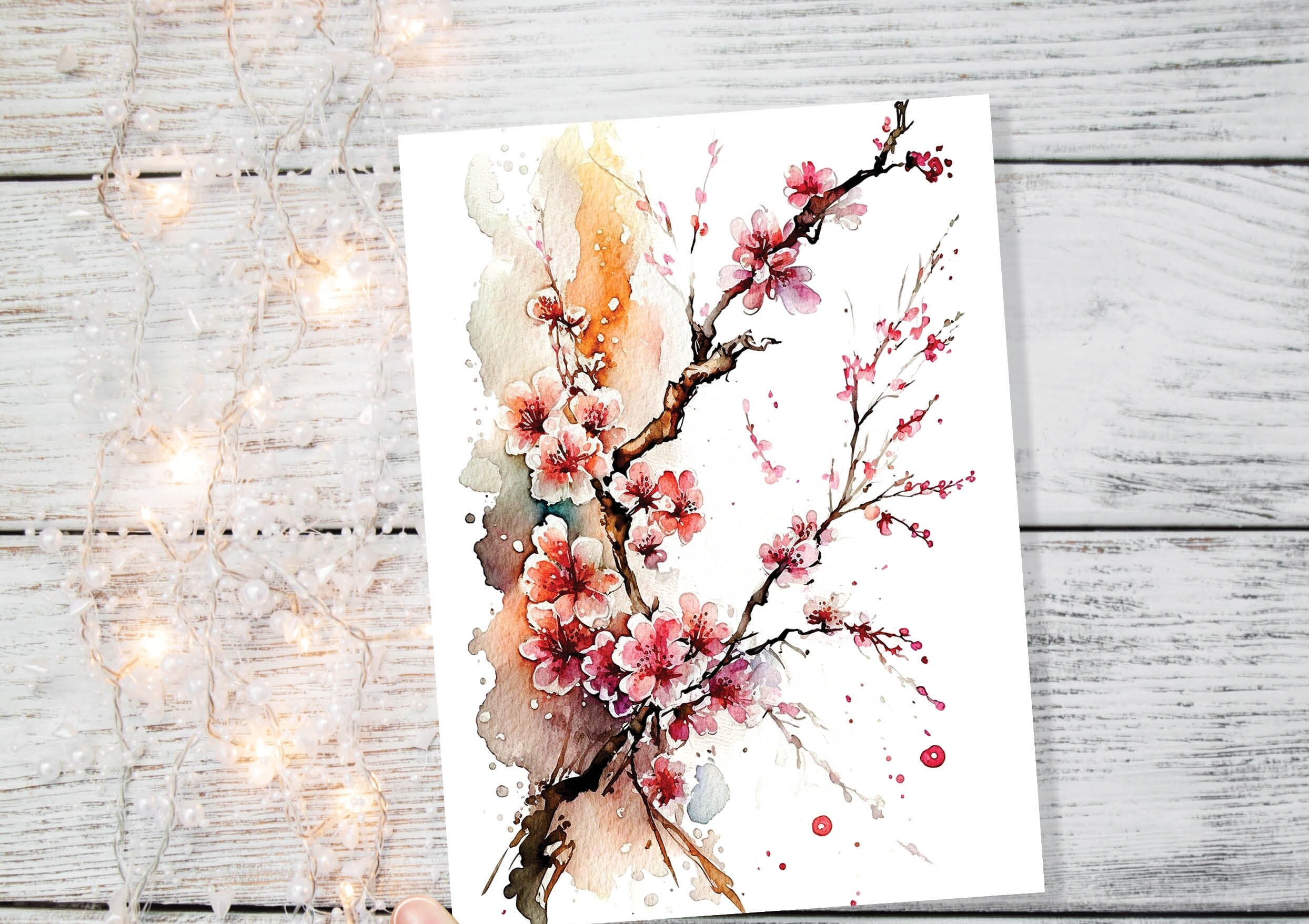 Japanese Cherry Blossom Card Pink Floral Flowers Mothering Sunday Happy Mothers Day Cards from Daughter Mum Birthday Cards BFF Greeting Card - View 5
