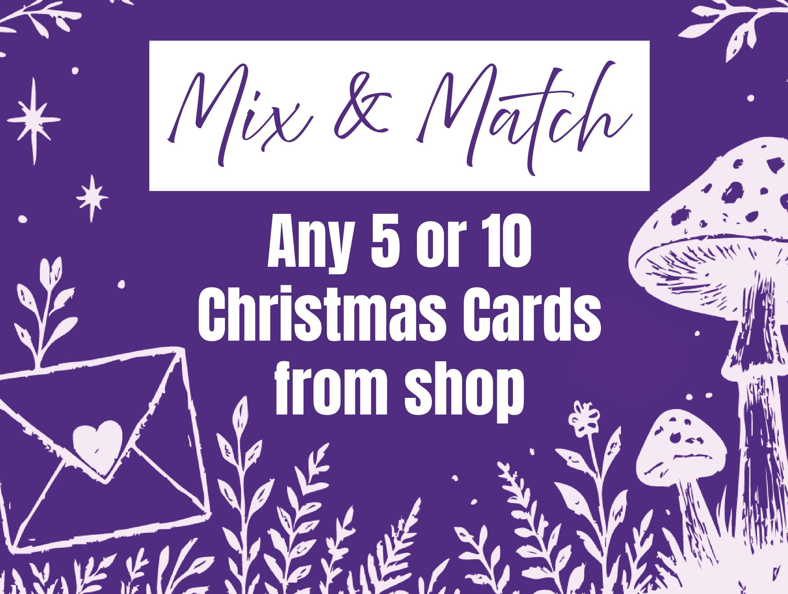 Mix & Match Christmas Cards - Choose Any 5 or 10 Cards from Shop